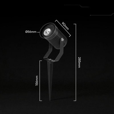 Oprawa gruntowa ogrodowa wbijana aluminium GU10 czarna IP65 VT-44005 3 lata gwarancji