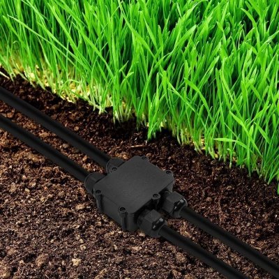 Puszka złączka mufa hermetyczna 4x4Pin czarna 0.5-4mm2 średnica przewodu 8-12mm IP68 V-TAC VT-871