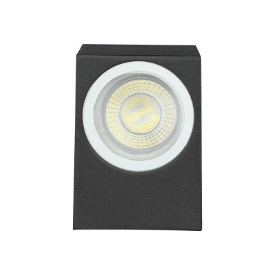 Kinkiet Ścienny V-TAC GU10 Aluminium Kwadrat Czarny W Dół IP44 VT-7651