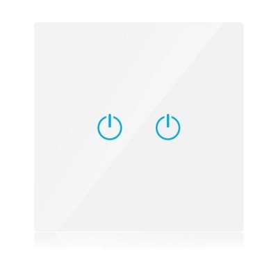 Włącznik Szklany SMART WiFi V-TAC Podwójny Biały Amazon Alexa, Google Home, Nest VT-5004