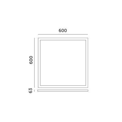 Ramka 63mm do panelu LED 60x60 klik czarna Kobi