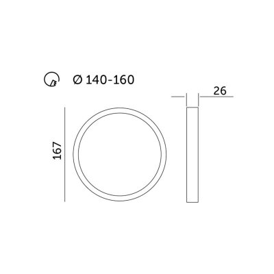 Downlight LED SIGARO CIRCLE PT 12W 4000K Kobi Premium