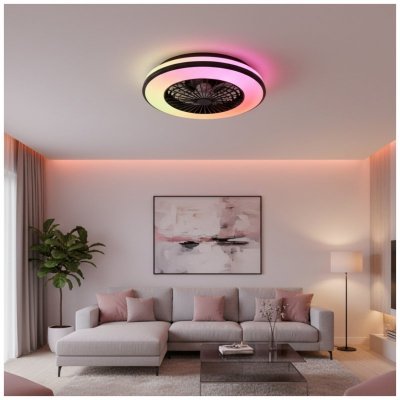 Plafon LED z wentylatorem VENTELUX  48W+15W 3CCT+RGB  Kobi Windstar