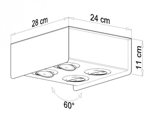 Plafon STEREO 4 biały