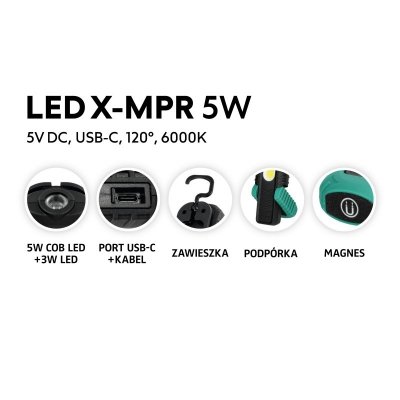 Latarka LED X-MPR 5W 6000K IP54 LED2B