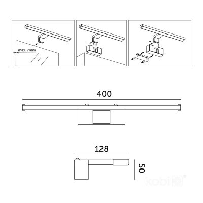 Kinkiet LED LUMIREFLECT 8W 4000K czarny Kobi Design