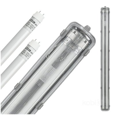 Zestaw HERMETIC 2x120 + LED T8 18W 4000K IP65 Kobi