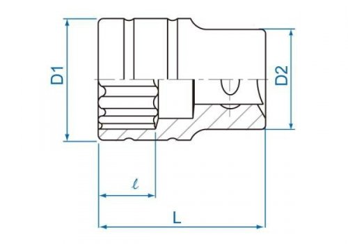 NASADKA KRÓTKA 1/2&quot; CALOWA 1-1/4&quot; x 44mm 12-kąt. Cr-v King Tony