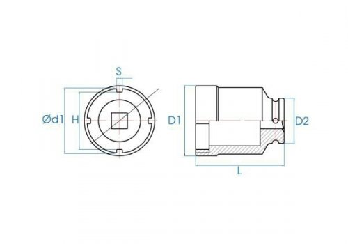 NASADKA DŁUGA 1/2&quot; DO NAKRĘTKI ŁOŻYSKA (TMFS 4) 28,4 x 90mm King Tony