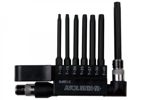 ZESTAW IMBUSÓW TORX 1/4&quot; DO WKRĘTARKI 7 szt., 7170T 10 - 40, UCHWYT 1589-02, King Tony