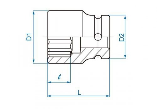 NASADKA KRÓTKA UDAROWA 3/4&quot; 63mm x 80mm, 12-kąt. King Tony