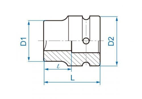 NASADKA DŁUGA UDAROWA 1&quot; 22mm x 60mm, 4-kąt, DO OSI TYLNEJ King Tony
