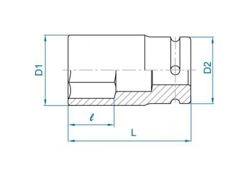 NASADKA KRÓTKA UDAROWA CIENKOŚCIENNA 3/4&quot; 24mm x 60mm, 6-kąt King Tony