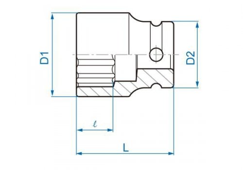 NASADKA KRÓTKA UDAROWA 1/2&quot; 11mm x 38mm, 12-kąt King Tony