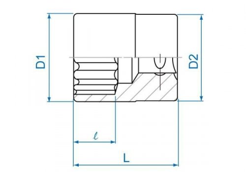 NASADKA KRÓTKA 3/8&quot; 15mm x 29mm, 12-kąt. Cr-V King Tony