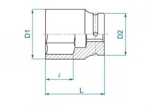 NASADKA DŁUGA UDAROWA 1&quot; 65mm x 110mm, 6-kąt King Tony