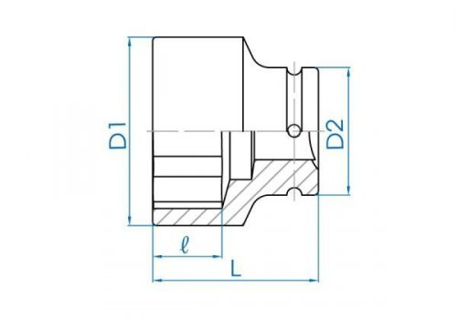 NASADKA KRÓTKA UDAROWA 1-1/2&quot; 90mm x 110mm, 6-kąt King Tony