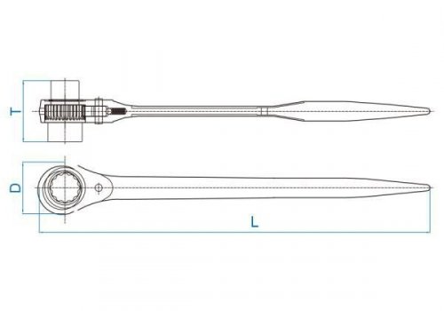DWUSTRONNY KLUCZ NASADKOWY Z GRZECHOTKĄ 14x17mm, DŁ. 280mm King Tony