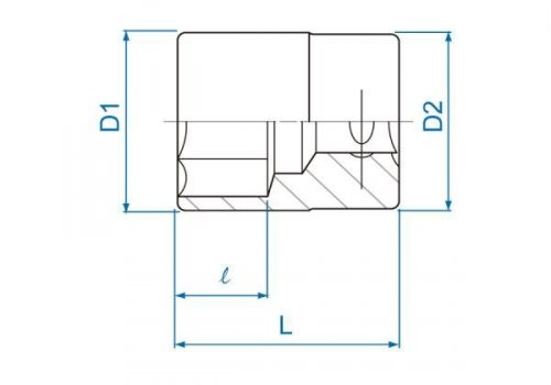 NASADKA KRÓTKA 3/8&quot; 24mm x 32mm 6-kąt, Cr-v King Tony