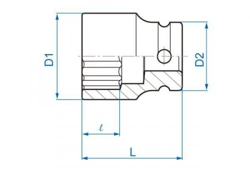 NASADKA KRÓTKA UDAROWA 1/2&quot; 7/8&quot; x 38mm, 12-kąt King Tony