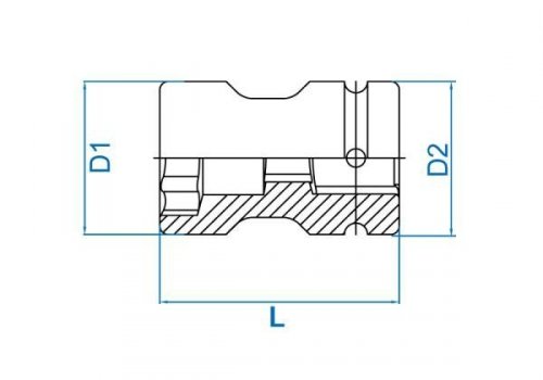NASADKA DŁUGA UDAROWA 1&quot; 35mm x 17mm x 83mm, 6-kąt, DO OSI TYLNEJ King Tony