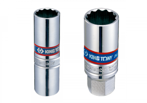 NASADKA DO ŚWIEC 3/8&quot; 18mm x 63mm 12-kąt. WKŁADKA GUMOWA King Tony