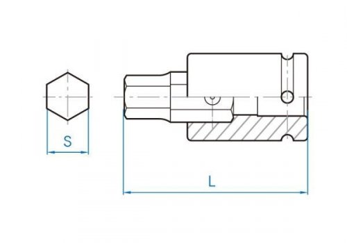 NASADKA UDAROWA Z KOŃCÓWKĄ HEX 3/4&quot; 12mm x 77mm King Tony