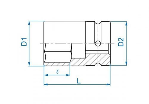NASADKA KRÓTKA UDAROWA CIENKOŚCIENNA 1&quot; 32mm x 80mm, 6-kąt King Tony