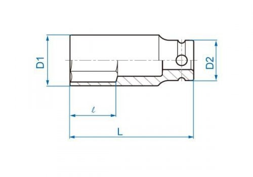 NASADKA DŁUGA UDAROWA 1/2&quot; 22mm x 80mm, 6-kąt King Tony