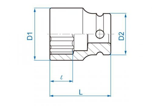 NASADKA KRÓTKA UDAROWA 1/2&quot; 13/16&quot; x 38mm, 12-kąt King Tony