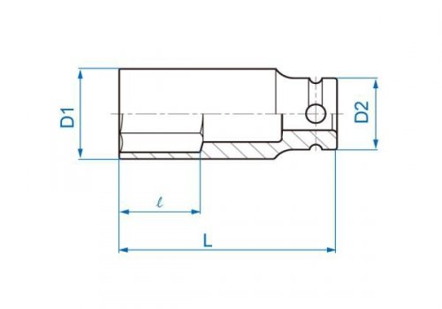 NASADKA DŁUGA UDAROWA CIENKOŚCIENNA 1/2&quot; 23mm x 80mm, 6-kąt King Tony