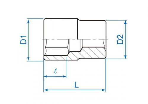NASADKA KRÓTKA 1/4&quot; 7mm x 24,5mm, 6-kąt. Cr-V King Tony