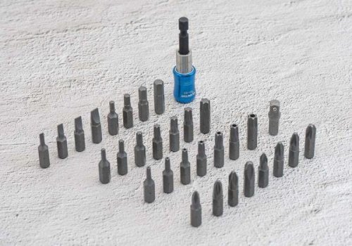 ZESTAW BITÓW 1/4&quot; 32cz. Z UCHWYTEM 7702-25 +753-63, PŁASKIE 3 - 6mm, PH1-PH3, PZ1- PZ3, HEX 3 - 6mm, TORX T10 -T40 King Ton