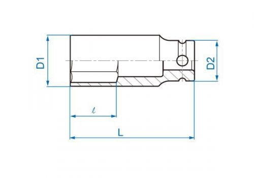 NASADKA DŁUGA UDAROWA 1/2&quot; 18mm x 80mm, 6-kąt King Tony