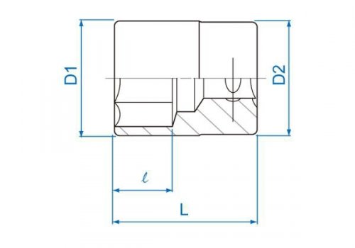 NASADKA KRÓTKA 3/8&quot; 10mm x 27mm 6-kąt. Cr-v King Tony