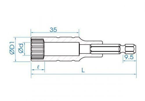 NASADKA DŁUGA 12-KĄTNA DO WKRĘTAREK 1/4&quot; 15mm x 80mm King Tony