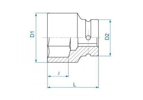 NASADKA KRÓTKA UDAROWA 1&quot; 70mm x 93mm, 6-kąt King Tony
