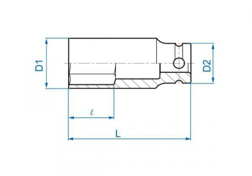 NASADKA DŁUGA UDAROWA 1/2&quot; CALOWA 5/8&quot; x 80mm, 6-kąt King Tony