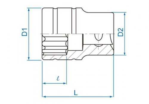 NASADKA KRÓTKA 1/2&quot; CALOWA 5/8&quot; x 38mm 12-kąt. Cr-v King Tony