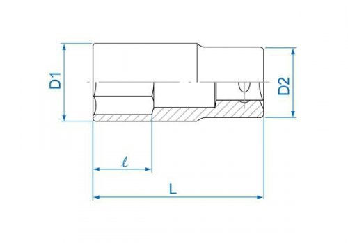 NASADKA DŁUGA 3/4&quot; 40mm x 90mm 6-kąt. Cr-V King Tony