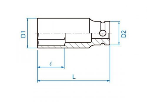 NASADKA DŁUGA UDAROWA 3/8&quot; 10mm x 65mm, 6-kąt King Tony
