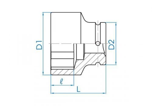 NASADKA KRÓTKA UDAROWA 1-1/2&quot; 33mm x 80mm, 6-kąt King Tony