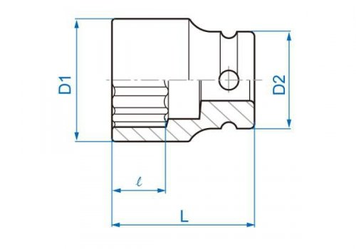 NASADKA KRÓTKA UDAROWA 1/2&quot; 28mm x 44mm, 12-kąt King Tony