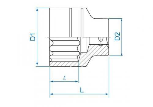NASADKA KRÓTKA 3/4&quot; CALOWA 1&quot; x 50mm 12-kąt. Cr-V King Tony