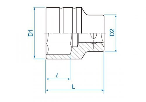 NASADKA KRÓTKA 3/4&quot; 22mm x 50mm 6-kąt. Cr-V King Tony