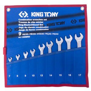 ZESTAW KLUCZY PŁASKO-OCZKOWYCH 9cz. 7 - 17mm, ETUI King Tony