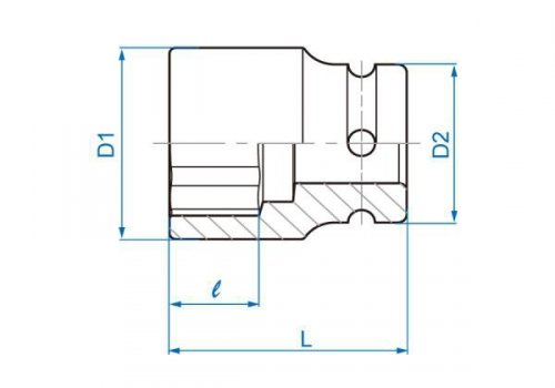 NASADKA KRÓTKA UDAROWA LEKKA 3/4&quot; 14mm x 50mm, 6-kąt King Tony