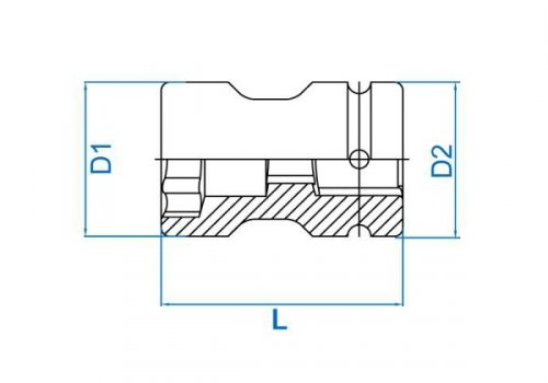 NASADKA DŁUGA UDAROWA 1&quot; 38mm x 20mm x 87mm, 6-kąt, DO OSI TYLNEJ King Tony