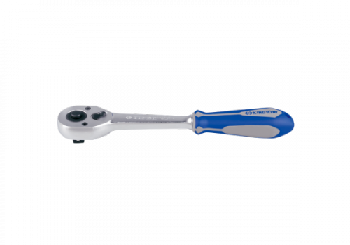 GRZECHOTKA Z PRZYCISKIEM 1/2&quot; 32 ZĘBY 250mm UCHWYT GUMOWY King Tony