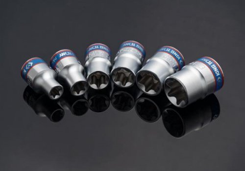 ZESTAW NASADEK GWIAZDKOWYCH 3/8&quot; 6cz. KRÓTKIE E-TORX E8 - E18, SZYNA, King Tony